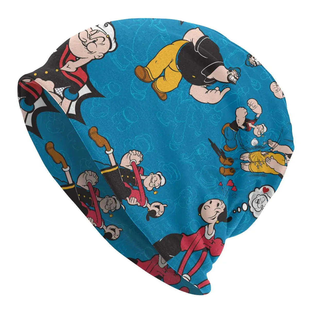 

Funny Moments Popeye The Sailor Man Cartoon Autumn Female Warm Beanies Double Used Warm Bonnet Hats