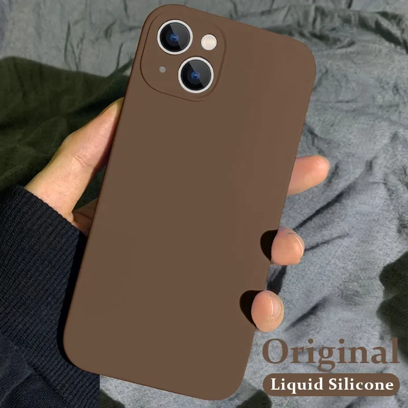 

Square Liquid Silicone Phone Case For iPhone 11 12 13 Pro Max Mini X XS Max XR 7 8 Plus SE2 Full Lens Protection Cover