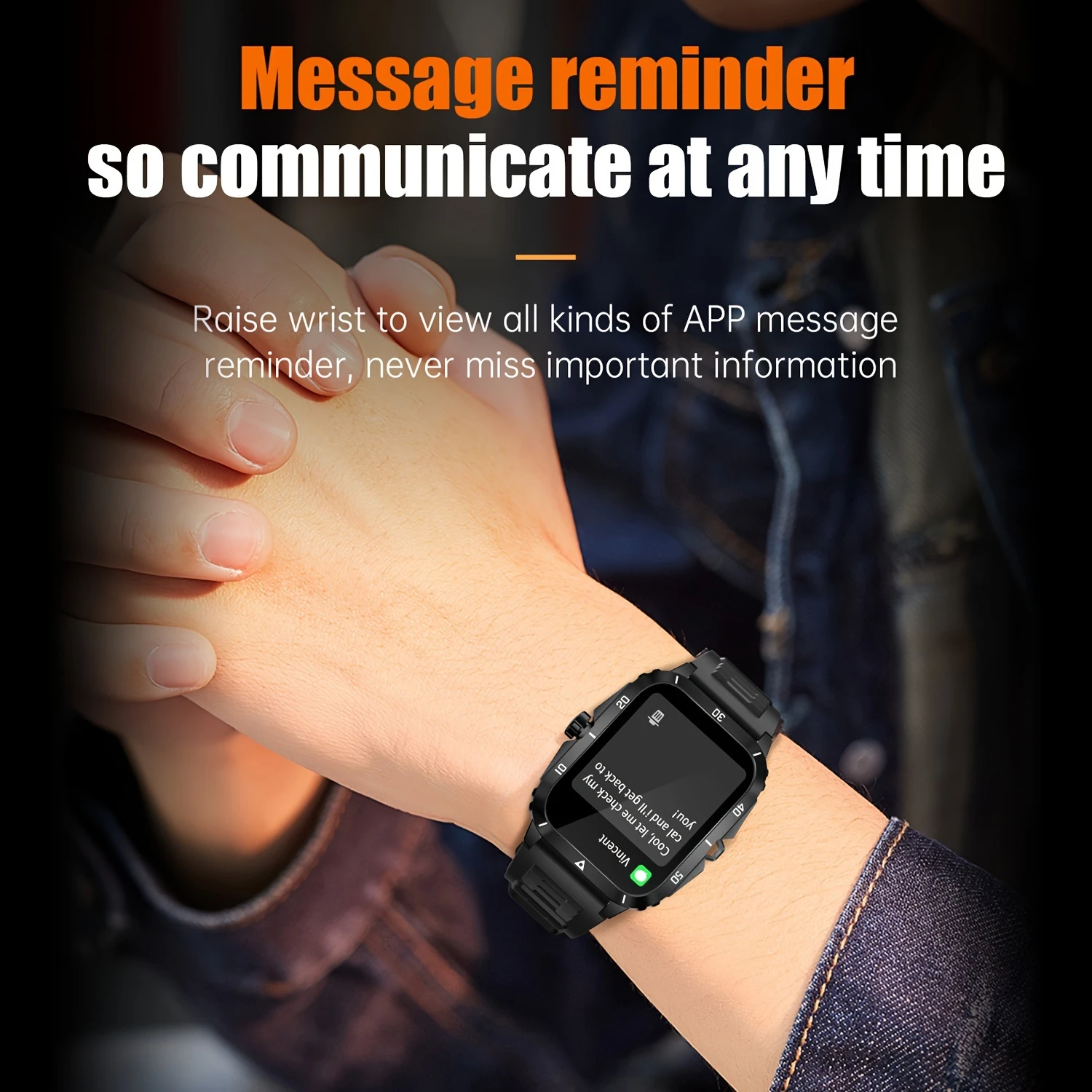 1pc Smart Watch For Women Men 3 ATM Waterproof Wireless Call Android And 4.98cm IPS HD Screen 430mAh Long Ba