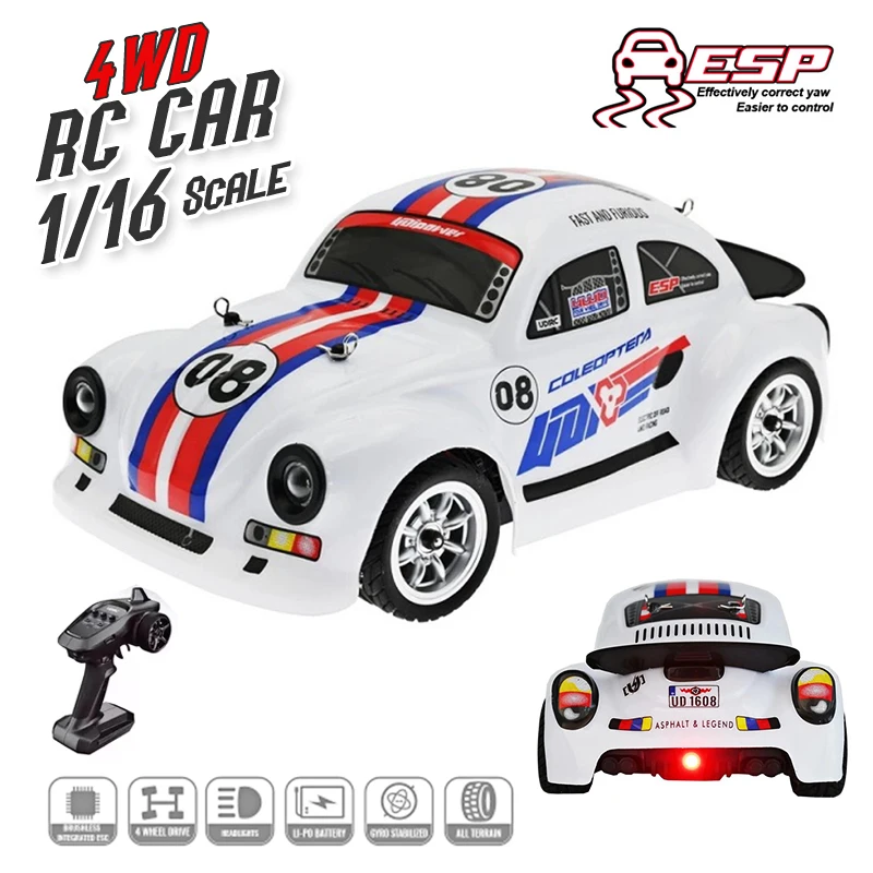 

Высокоскоростной гоночный автомобиль со светодиодной подсветкой, 2,4 ГГц, 4x4