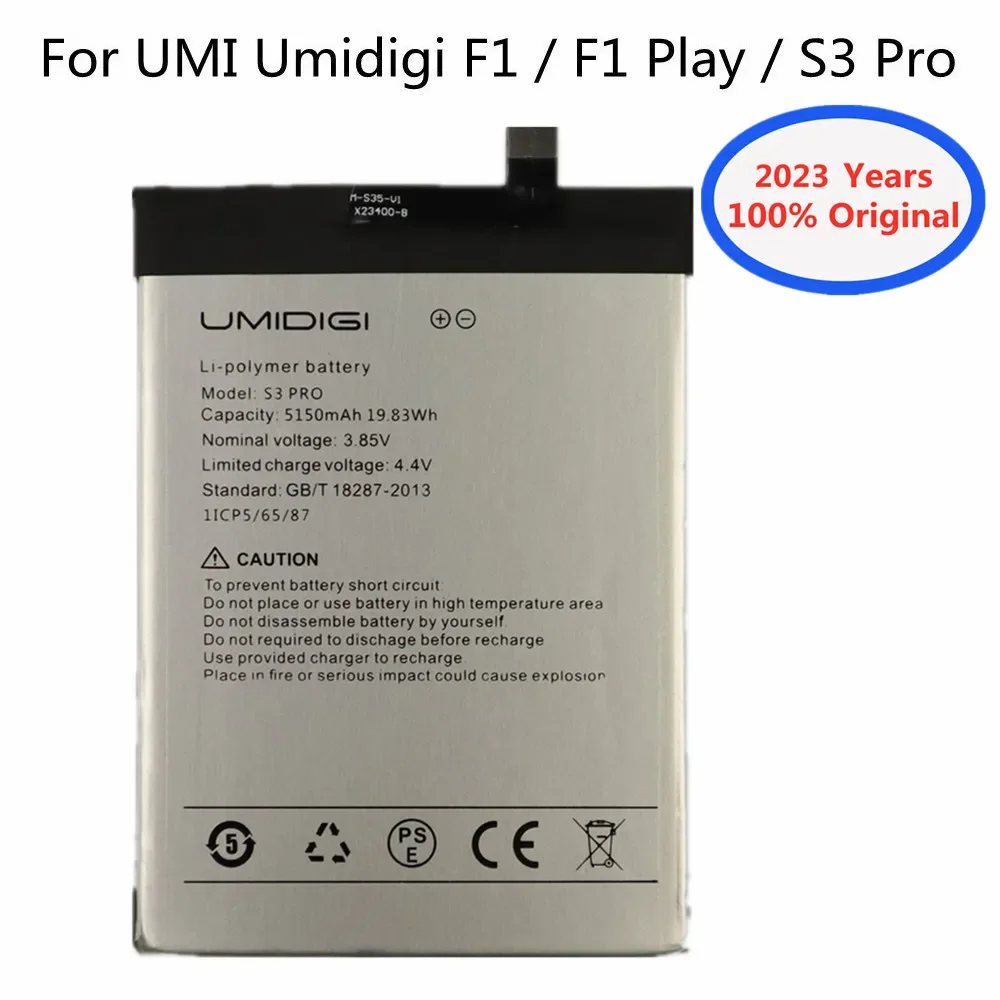 

2023 New 5150mAh Battery For UMI Umidigi F1 / F1 Play / S3 Pro / S3Pro / F1Play Original Replacement Bateria Batteries In Stock