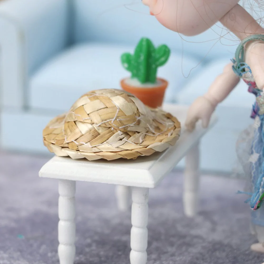 Соломенное украшение мини-шляпа модель дома рождественские украшения