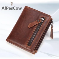 money bag genuine leather men wallet 100 italy alps cowhide purses anti theft swipe formal high quality coin pocket card holder