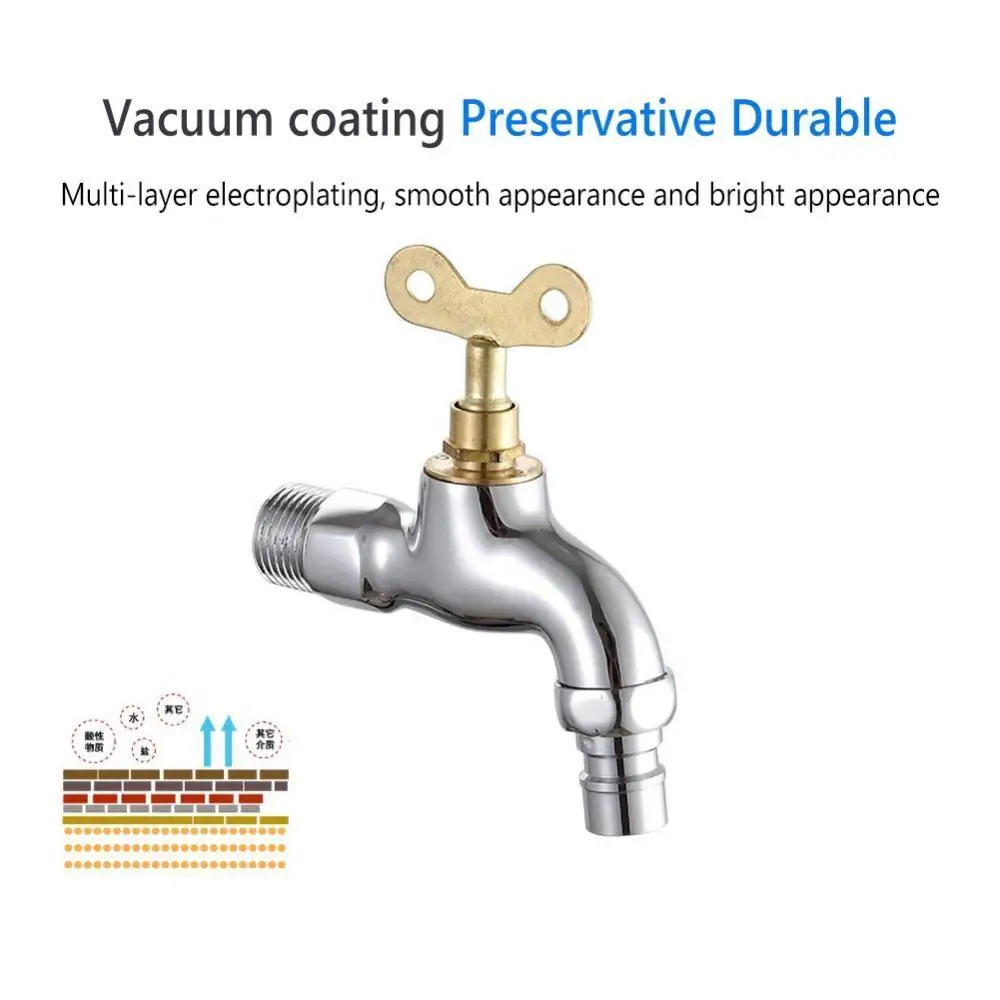 

Stainless Steel Water-tap Screw Thread G1/2 Fast Open Faucet Wall Mounted Basin Faucets Washing Machine Cold Water Tap Bathroom
