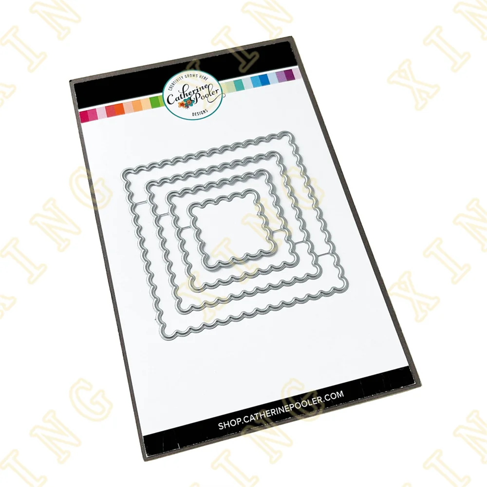 

Scallop Square Metal Craft Cutting Dies Diy Scrapbook Paper Diary Decoration Card Handmade Embossing New Product for 2023