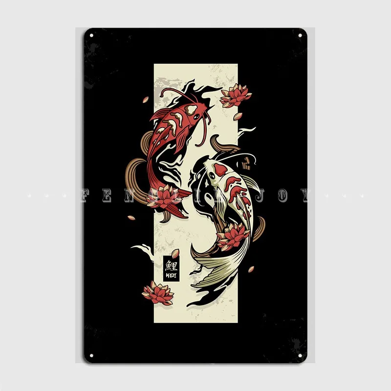 

The Koi Metal Sign Cinema Kitchen Mural Designing Plaques Tin Sign Posters