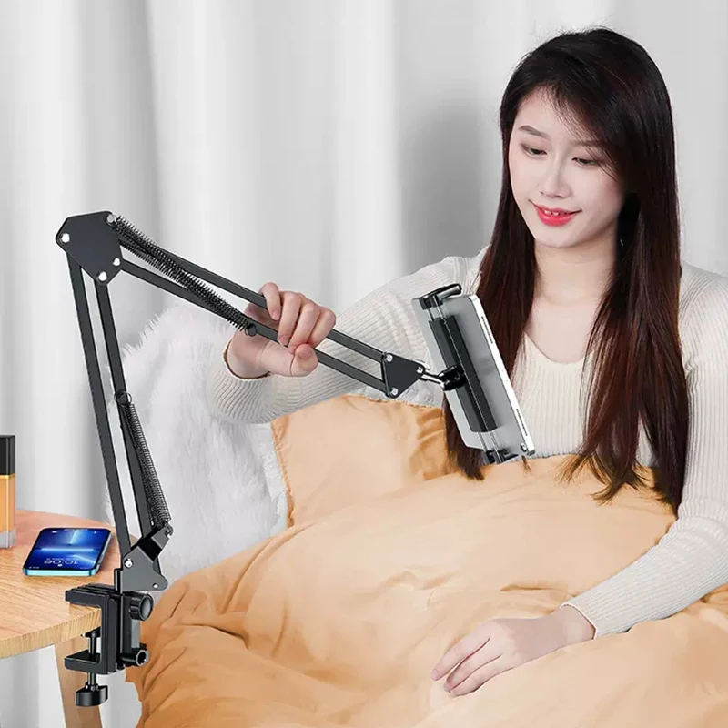 

Metal Desktop Stand Long Arm Tablet Stand Bed Desktop Lazy Bracket Support IPad Smartphone Holder Microphone Boom Arm