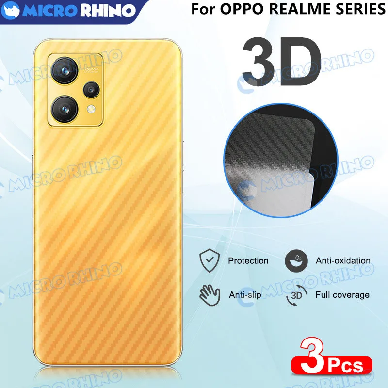 

3 Pcs Carbon Fiber Back film For OPPO Realme 7 6 2 X50 X7 X2 X Pro 5i 3i 5S 7i C2S C2 C3 XT Narzo 20 10 Protector Film