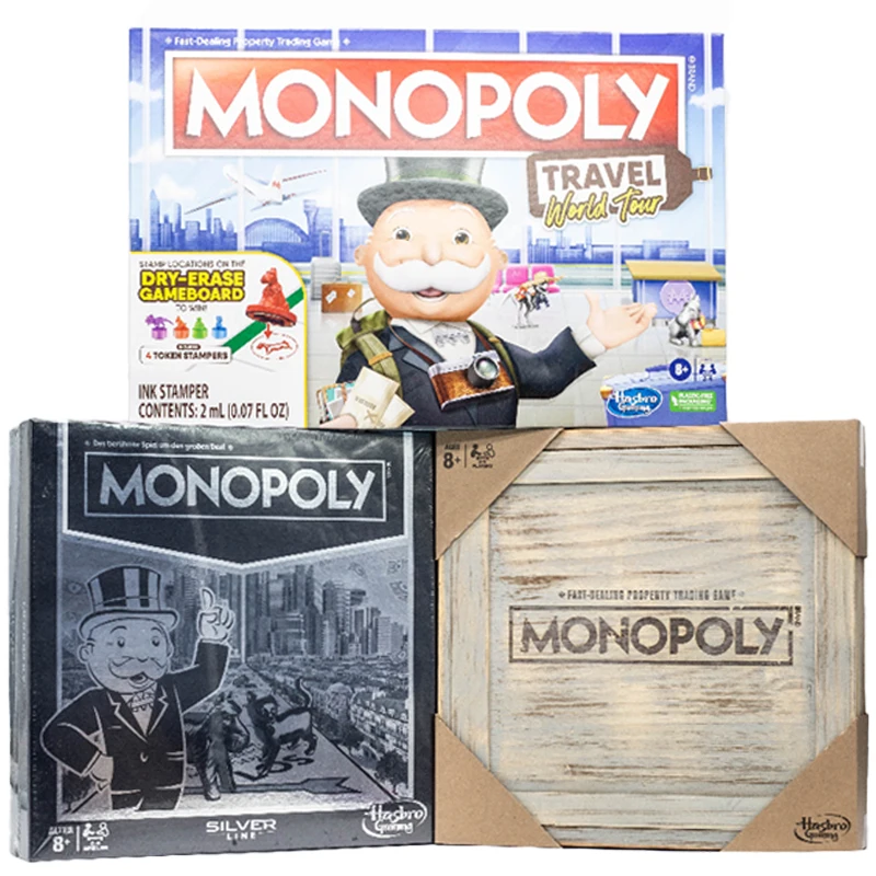 Hasbro монополия игра роскошный мир тур рисование недвижимости настольная родитель
