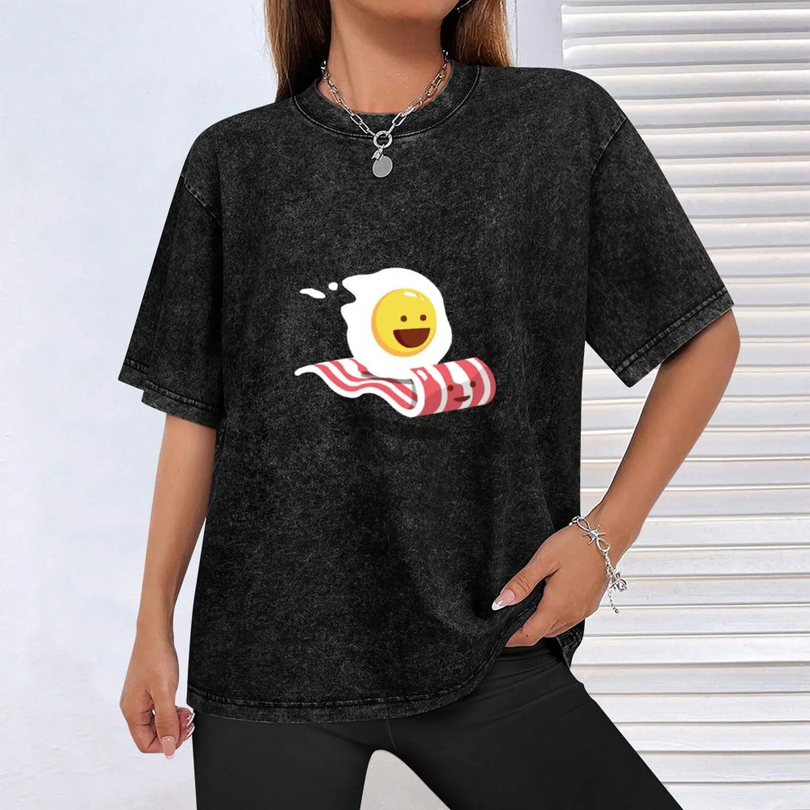 Футболка Magic Bacon Egg Ride уличная одежда принт животных для мальчиков кавайная