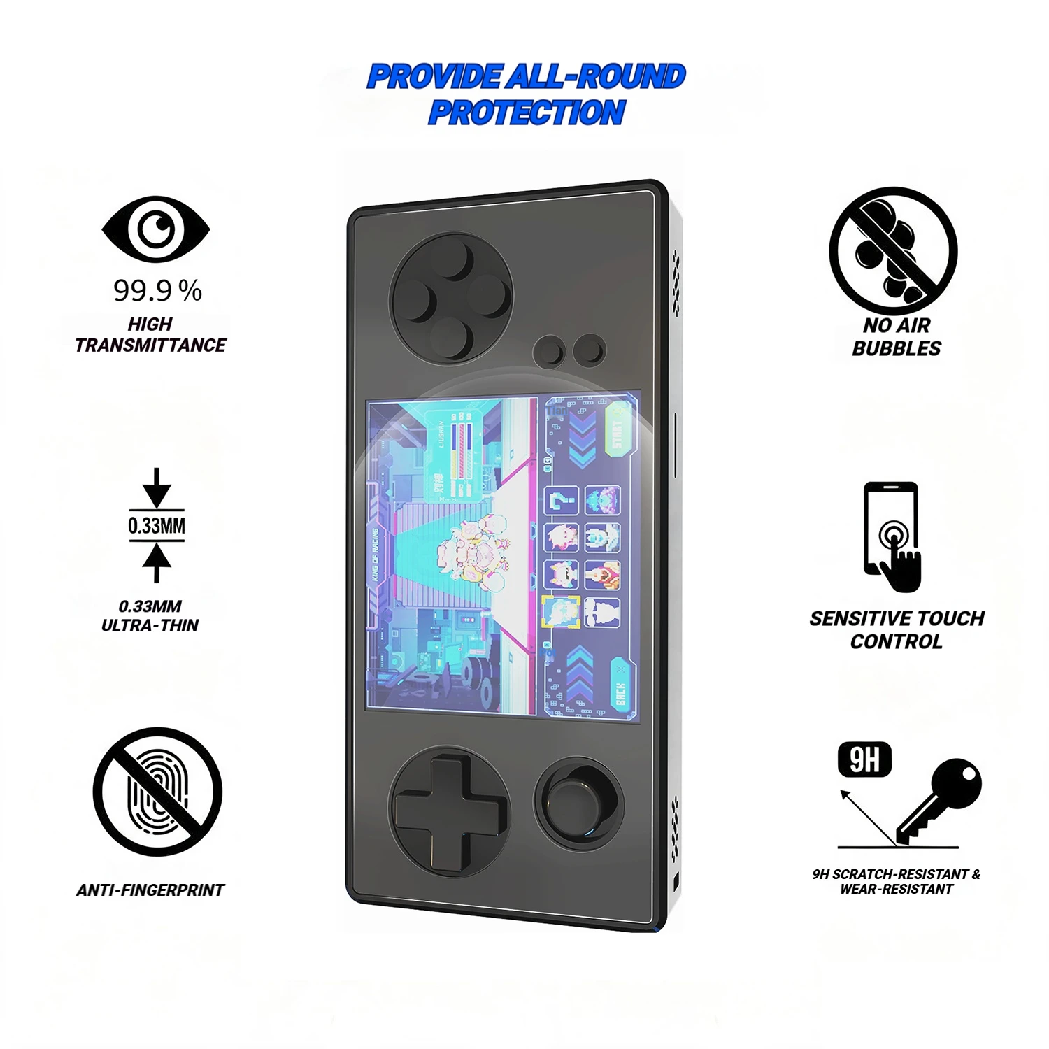 Защитная пленка из закаленного стекла для GKD 350H UltraScreen, антицарапинная, для игровой консоли, HD, полное покрытие экрана. (art.: 3920dd1f9027d) - 3920dd1f9027d