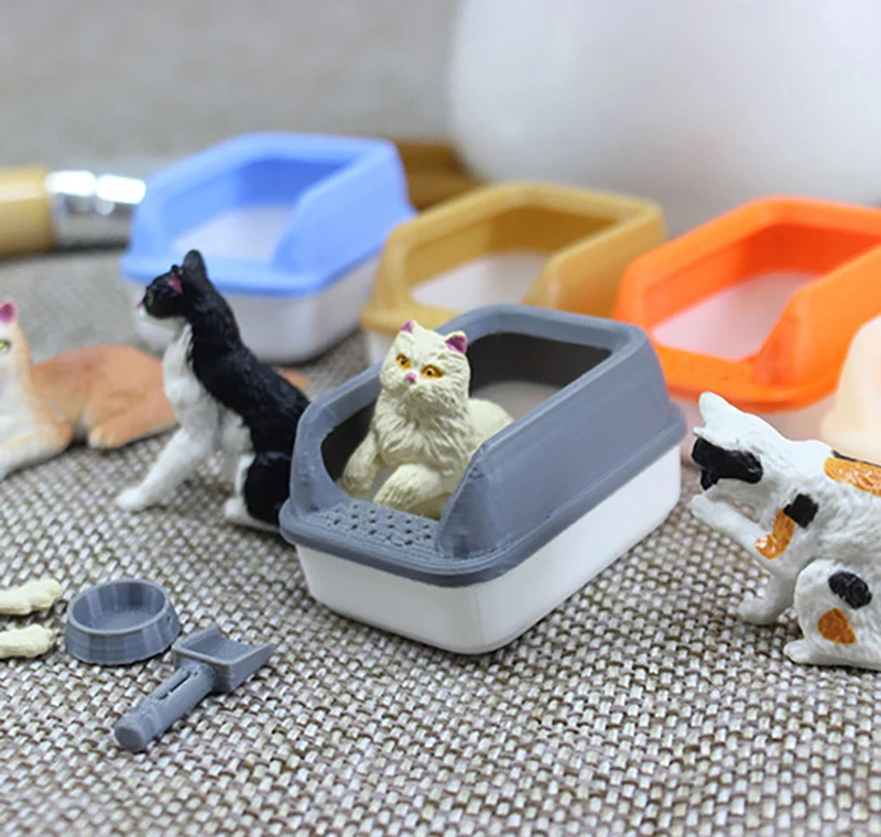 3 шт./компл. украшение для дома 1:12 кукольный домик миниатюрный кошачий туалет