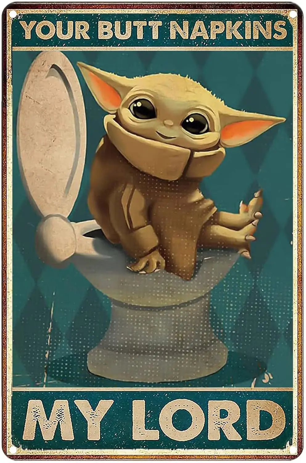 Плакат Metl Comptble для Bby Yod Bhtroom Sgns Decor Funny Mrvel Broom Vntge Tn Sgn Wll rt Tolet Pper House To