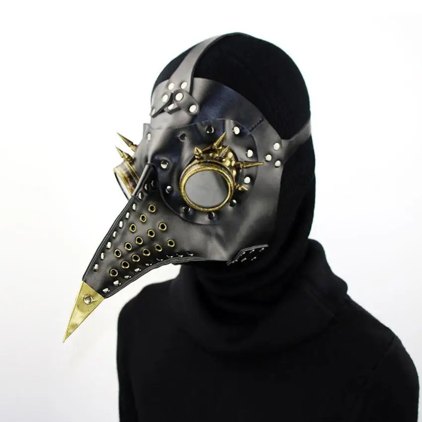 

Черная маска Чумного доктора смерти для мужчин, с паровыми пробивками, роскошный брикет Чумного доктора, реквизит для косплея