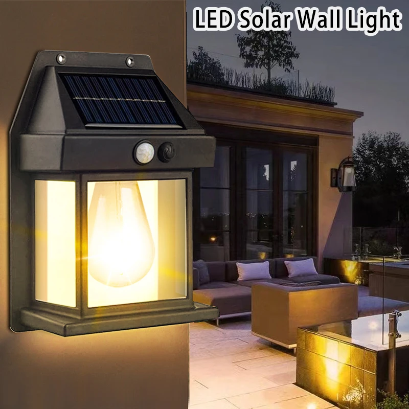 Фонари солнечные, водонепроницаемые, с датчиком движения, 3 режима