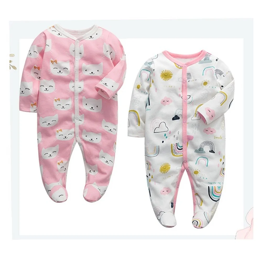 

Комбинезоны для новорожденных из 100% хлопка, пижама для девочек и мальчиков, Детская Пижама, Пижамный комбинезон для новорожденных, одежда д...