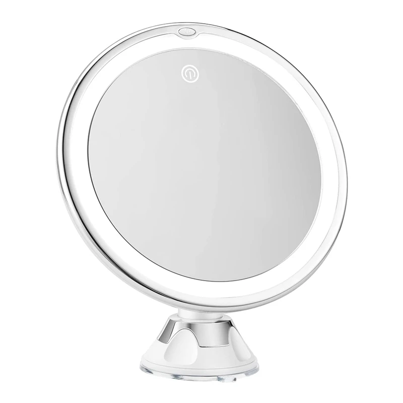 

Vanity Mirror Makeup Mirror 10X Magnify With Lights And Suction Cups&Easy Install 360 Swivel Dual-Use Rechargeable/Battery