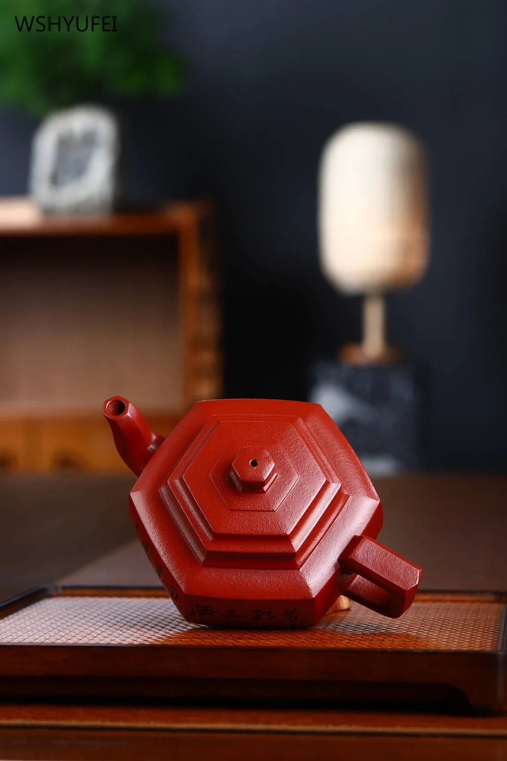 Yixing Raw Mine Red Mud Чайник 340 мл Кунг-Фу Чайный сервиз ручной работы шестиугольный