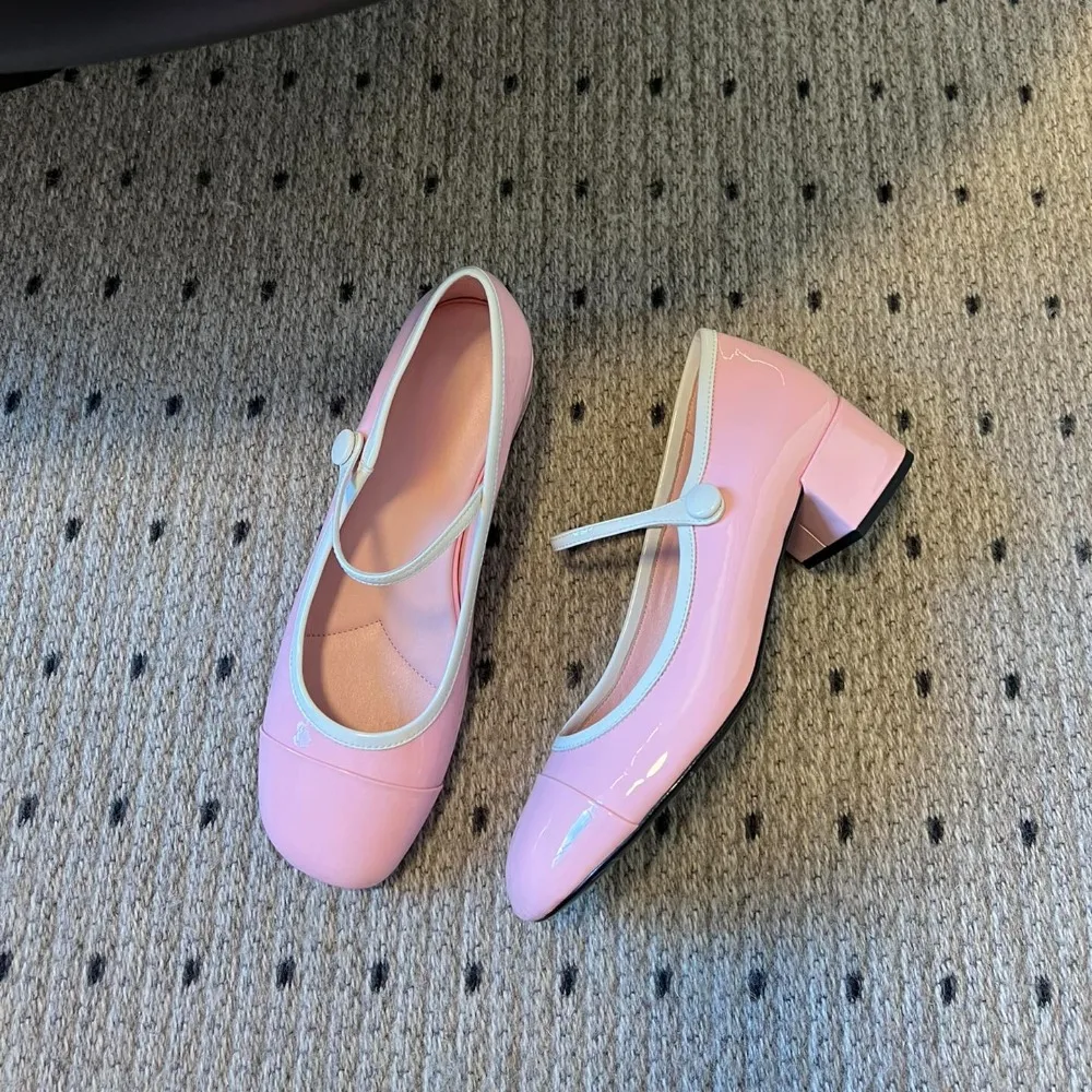 NIGO/женские весенне-летние туфли из коровьей лакированной кожи с цветными блоками