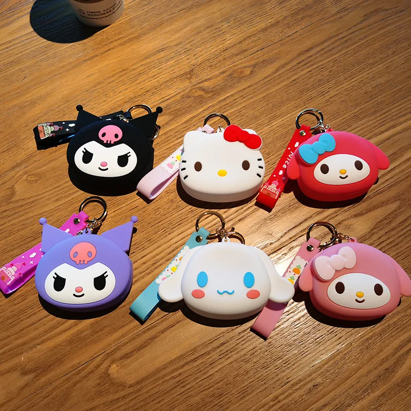 

Sanrio Kuromi Kawaii брелок-Кошелек для монет Аниме Фигурки игрушки Мелодия Hello Kitty мультяшный брелок для девочек Школьный Рюкзак Подвеска детский подарок