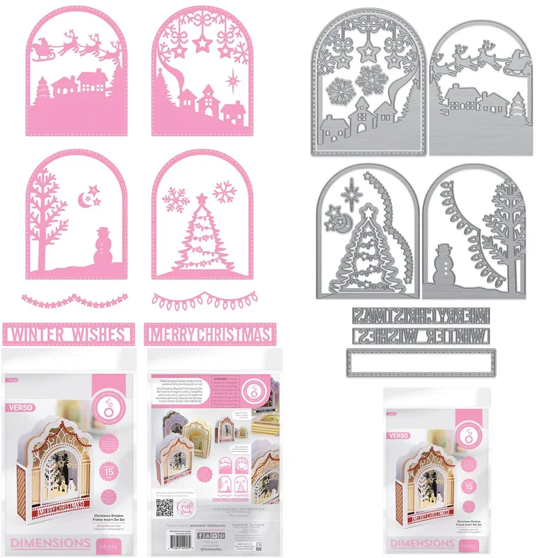 

Christmas shadow frame inserts metal cutting dies die cut Scrapbook paper craft knife mould blade punch