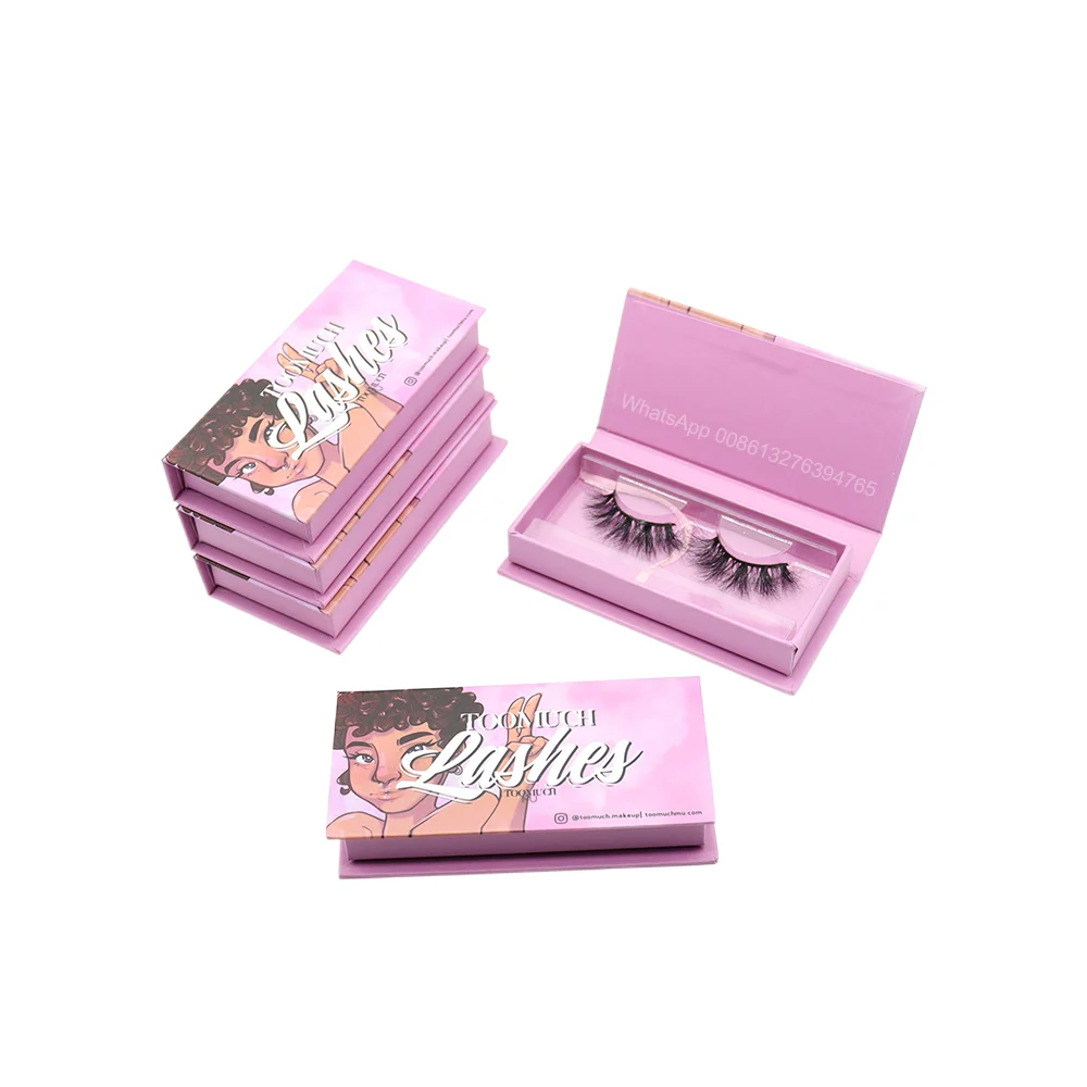 

Pink Personalized Eyelash Packaging Mink Lashes Wholesale With Box Custom Lashbox Packing With Logo Free Clear Lash Tray