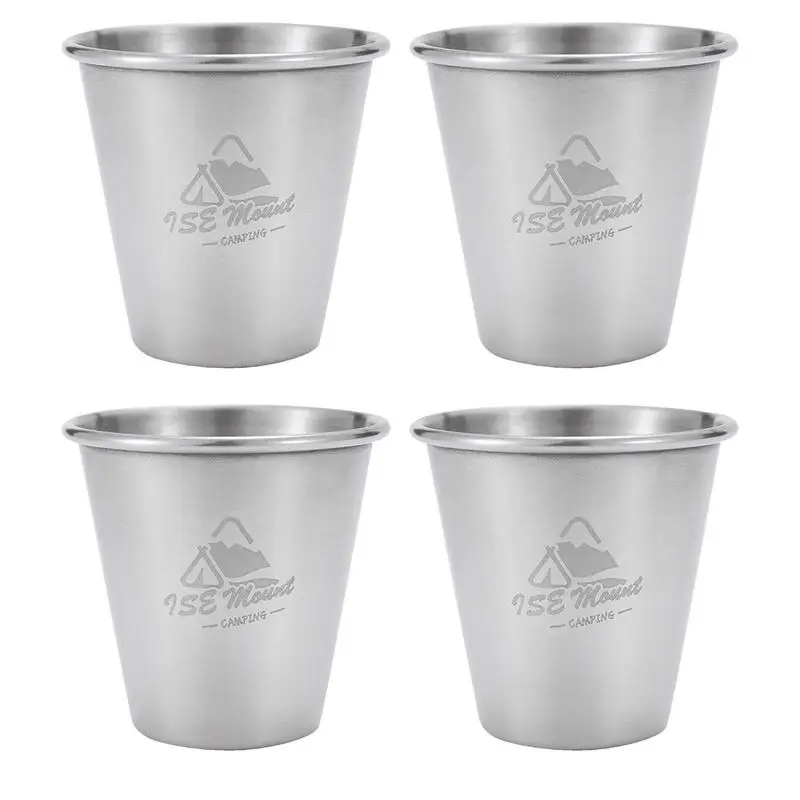 

Стаканы из нержавеющей стали, уличная чашка для воды 80 мл, набор из 4 металлических стаканов для питья, изолированные стаканы для питья для д...