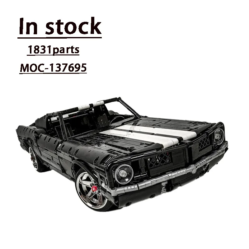 

MOC-137695 Black Supercar Fastback 1:10 Assembly Building Block Model • 1831 Parts Car Parts Adult Kids Birthday Toy Gift