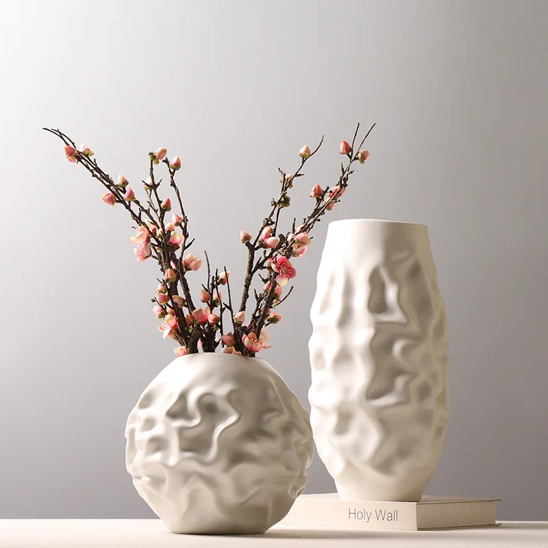 

Ceramic Vase Creative Bump Irregular Texture Flower Arrangement Handicraft Ornaments Flower Vase Decoration Home Vases Pots