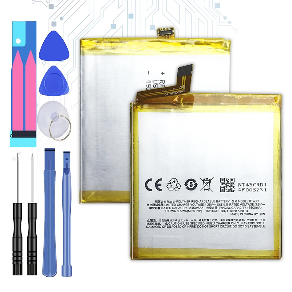 

For Mei Zu M2mini Battery New BT43C 2450mAh Battery Parts Replacement For Meizu Meizy M2 Mini For Meilan 2 Meilan2 Batteria