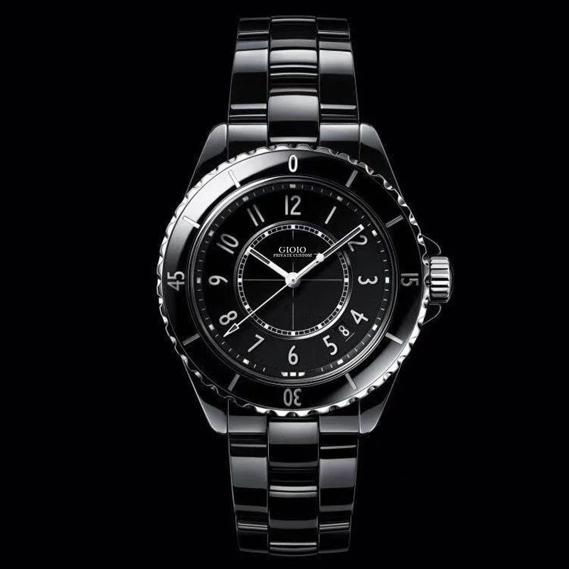 

New Lady Mens Women Fashion Ceramic Quartz Watch Quartz Black White 33mm 38mm
