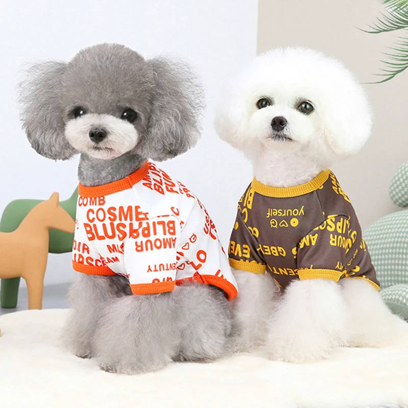 

Spring Dogs Clothes Letter Puppy T-Shirt Round Neck Pet Clothes for Small Medium Dogs French Bulldog Ropa Perro Pet Supplies