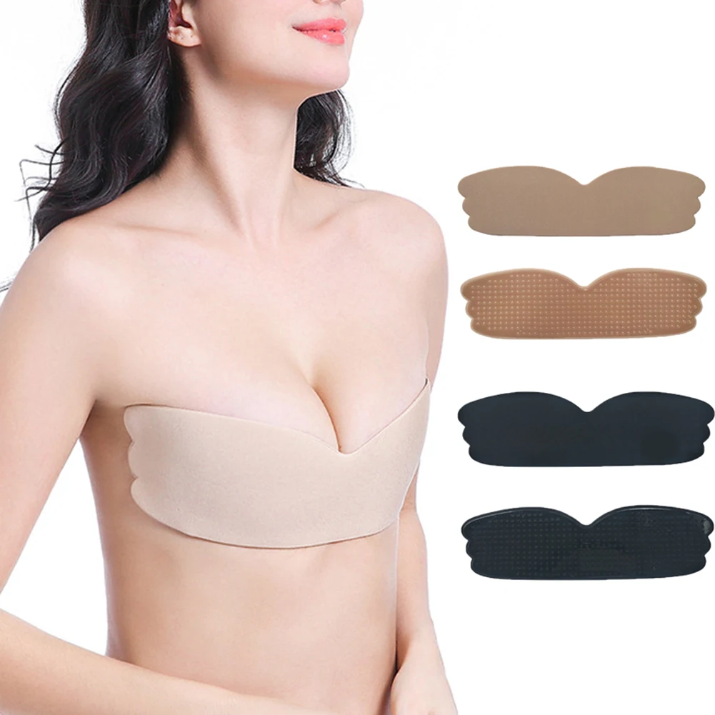 

Push Up Invisible Strapless Bra Silicone Self Adhesive Bras Nipple Cover Big breasts gathered Bralettes Underwear Bridal Wedding