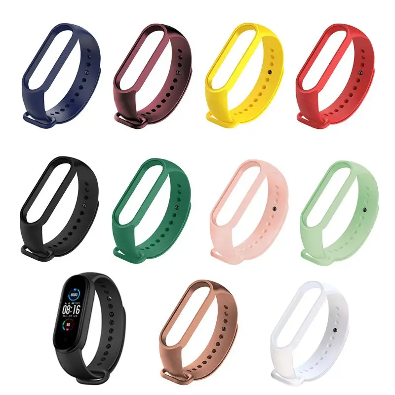 

Регулируемый ремешок для Mi Band 5, мягкий силиконовый браслет с защитой от царапин