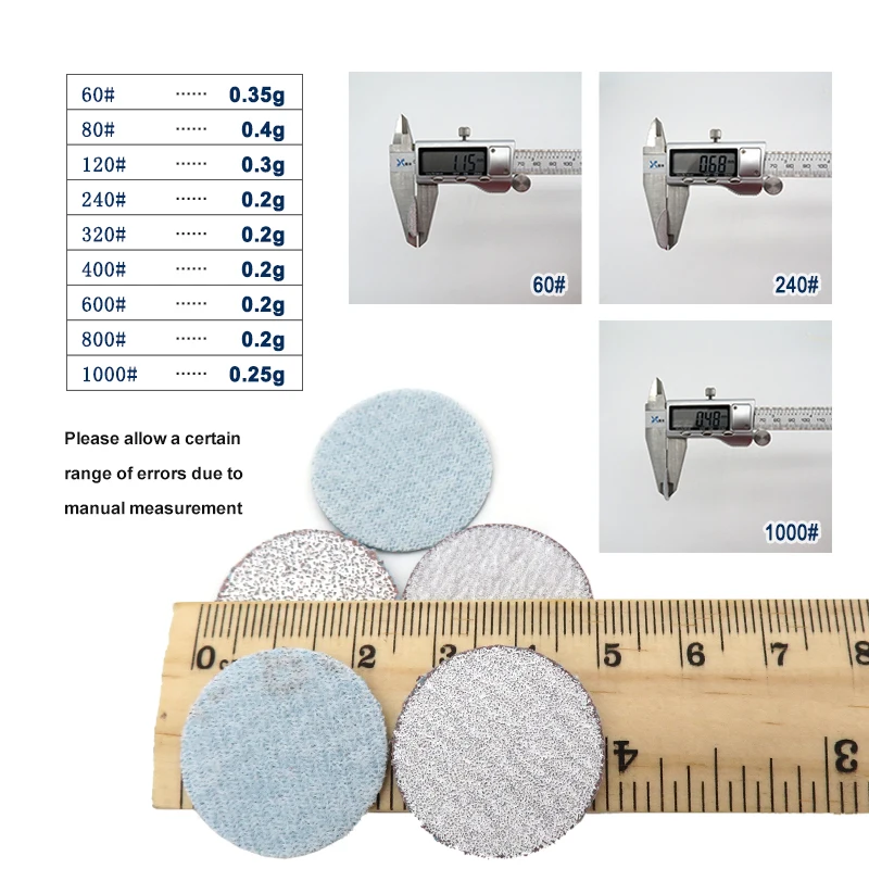 Шлифовальные диски 100 шт. 1 дюйм 25 мм с крючком и петлей белая наждачная бумага для
