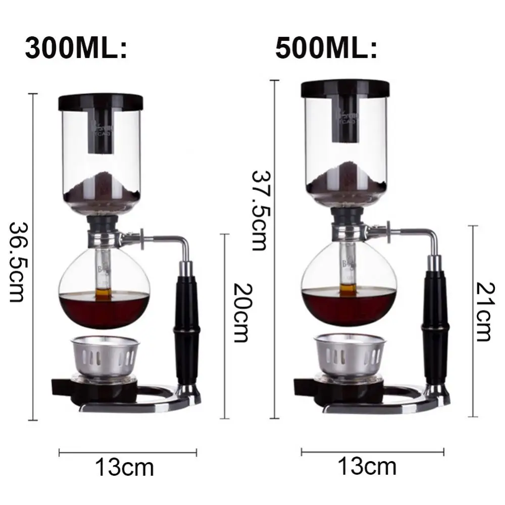 

300/500ml Siphon Coffee Machine Glass Pot Home DIY Filter Manual Coffeemaker Coffeeware Kitchen Dining Tools