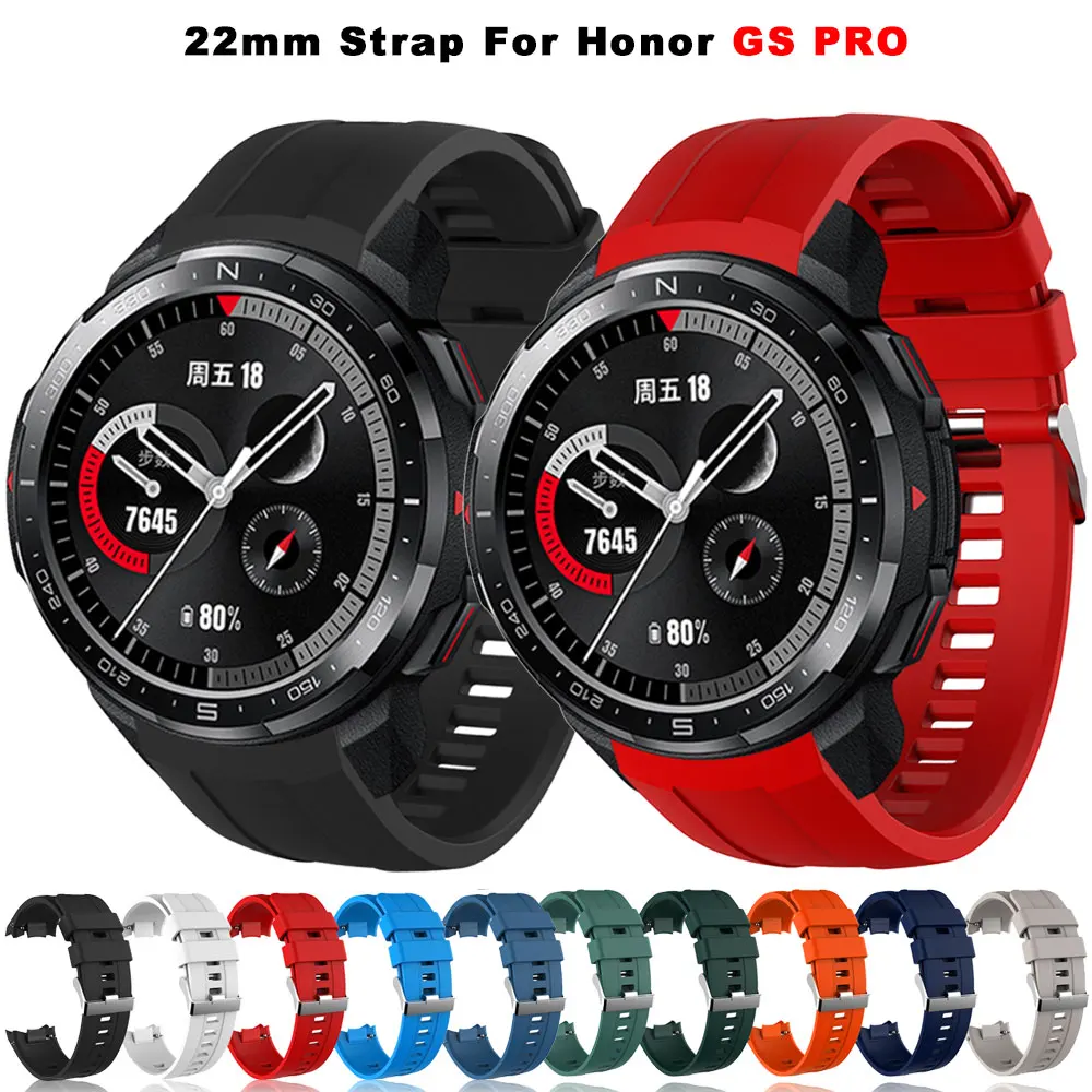

For Huawei Honor GS Pro Sport Watchband For Honor GS Pro Soft Silicone Strap Replacement 22mm Adjustable Wristband Accessories