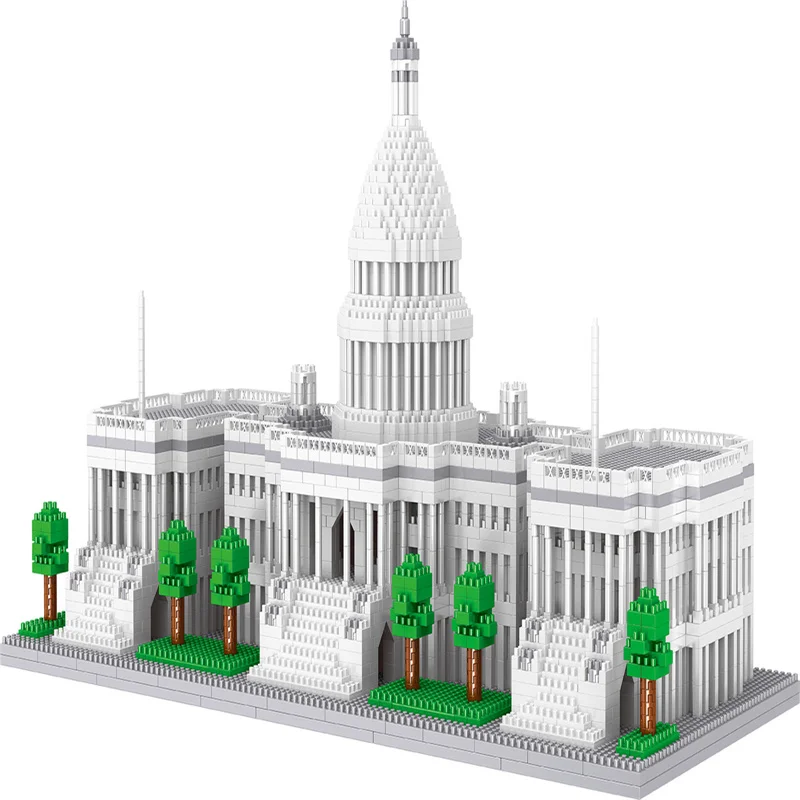 

DIY World Architecture Ancient USA Capitol Congress Tree Mini Micro Building Blocks Bricks Educational Toys For Kids Gift