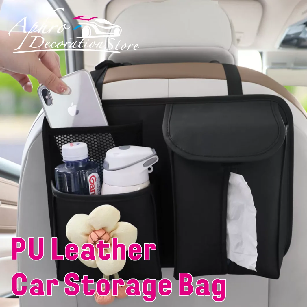 

Quality PU Leather Car Storage Bag Style Flower Bowknot Auto Interior Seat Back Organizer Multifunction Tissue Holder Pocket