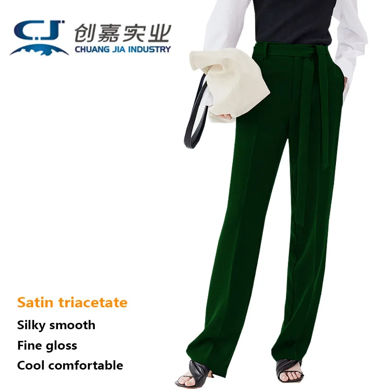 Светильник Роскошные атласные триацетатные женские прямые брюки серые деловые