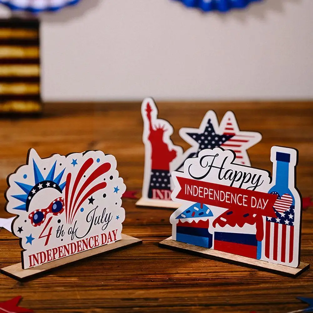 

Independence Day Wooden Tabletop Sign 4th Of July Patriotic Decorations America Welcome Table Home Letters Centerpieces W6t5