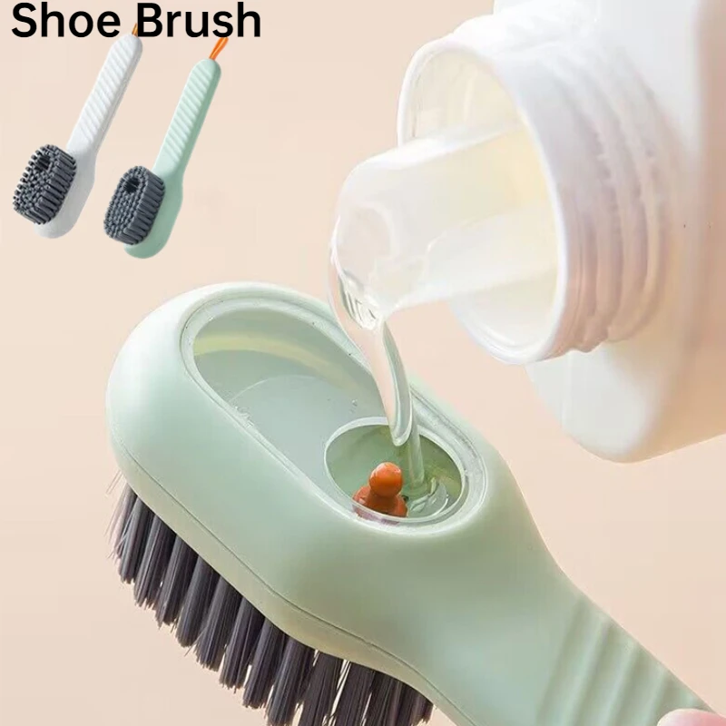 

2Pcs Multifunctional Shoes Brush Automatic Liquid Adding Laundry Brushes Washing Clothes Soft Bristles Brush Home Cleaning Tools