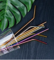 20pcs 6215mm colorful 304 stainless steel drinking straw eco friendly reusable metal bent straws set party favor bar accessory