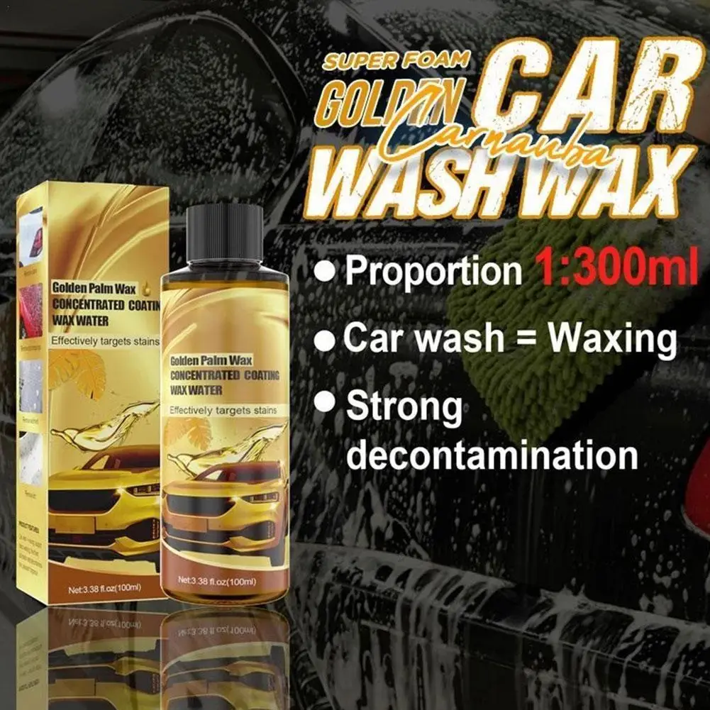 

100ML Golden Carnauba Wax Car Wash Foam Cleaner 3 In 1 Super Gloss Ceramic Wax Car Coating Paint Care Polishing Paste Sealant