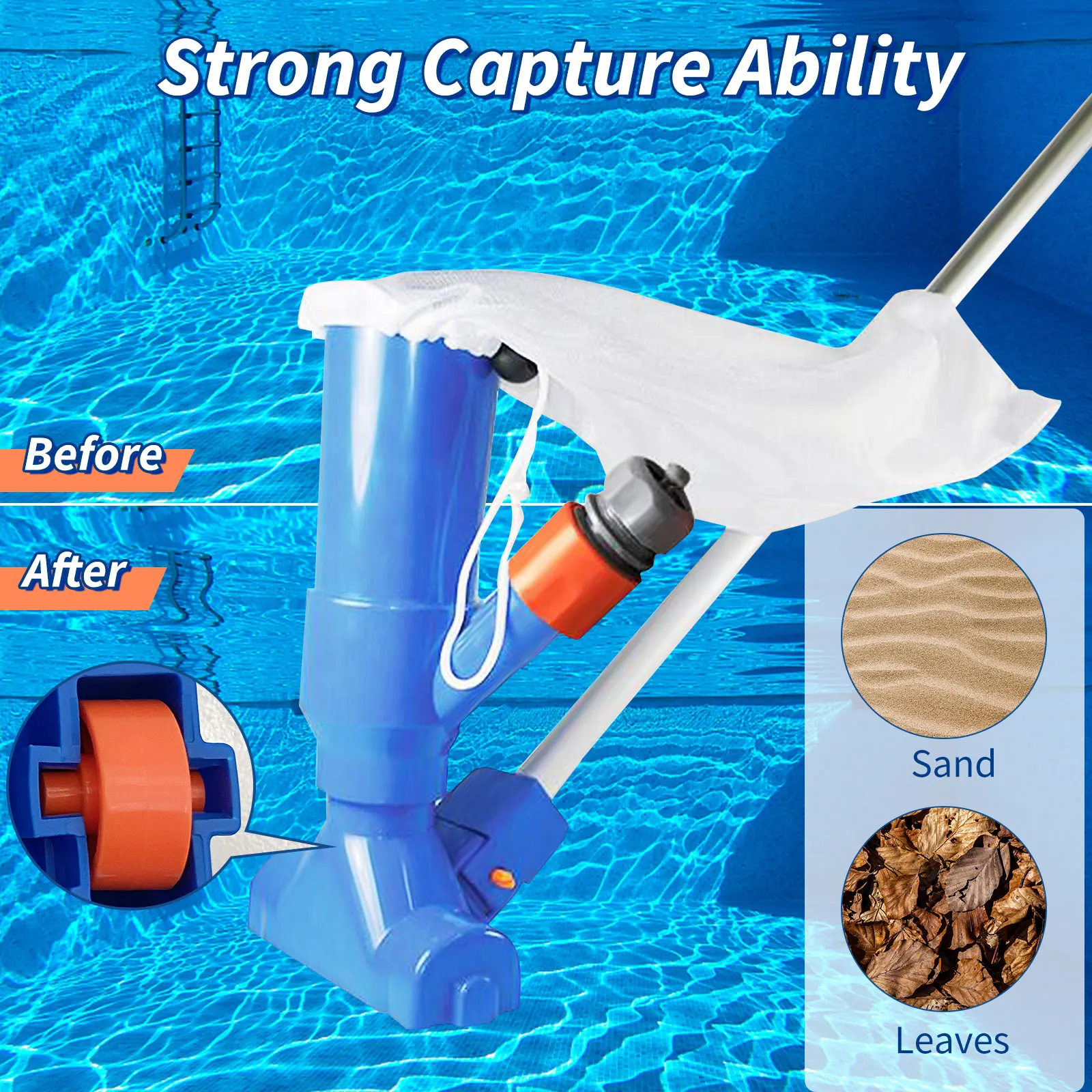 

Swimming Pool Vacuum Cleaner Head Set Cleaning Disinfect Tools Suction Head Pond Fountain Spa Pool Vacuum Cleaner Brush EU/US