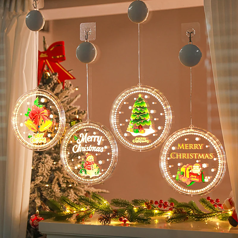 

Christmas Lamp Window Hanging Lamp Christmas Decor Shop Room Decoration LED Sucker Light Small color Illuminated Gifts