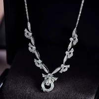 fashion luxury crystal choker necklaces for women 50cm chain necklace cubic zirconia pendant buckle party jewelry gifts