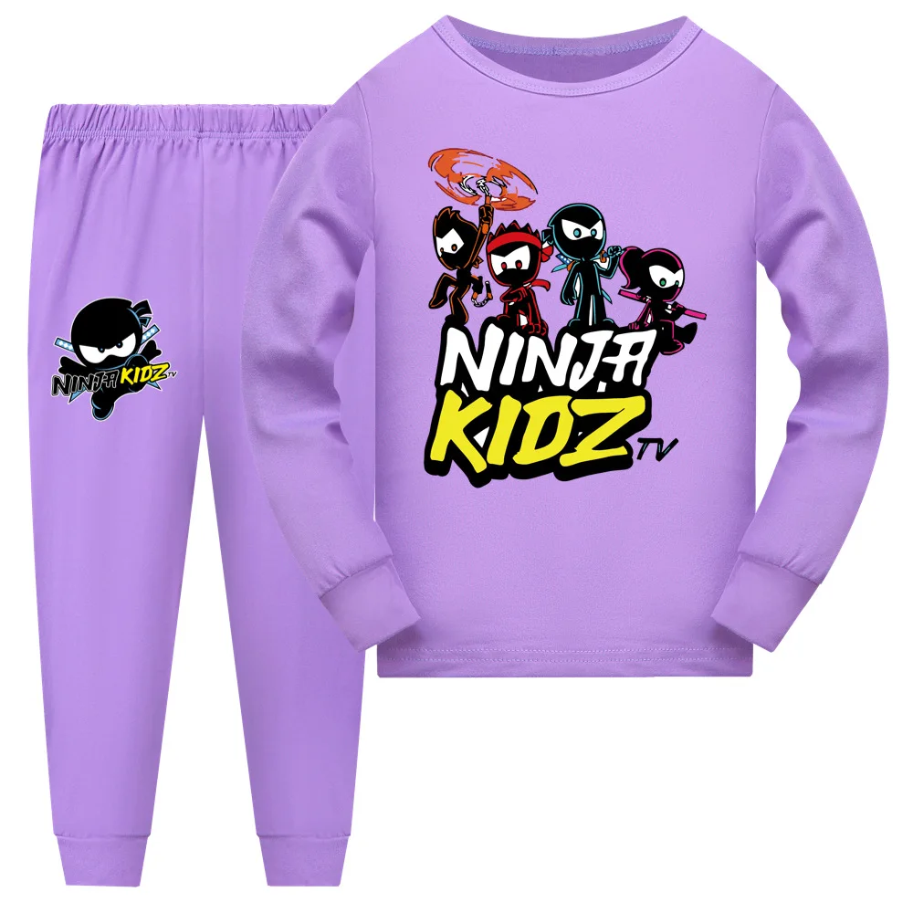 

NINJA KIDZ Kids Pajamas for Children Cotton Underwear Set Tops+Pants Clothes Spring Sleepwear for Girls Boys Pyjamas