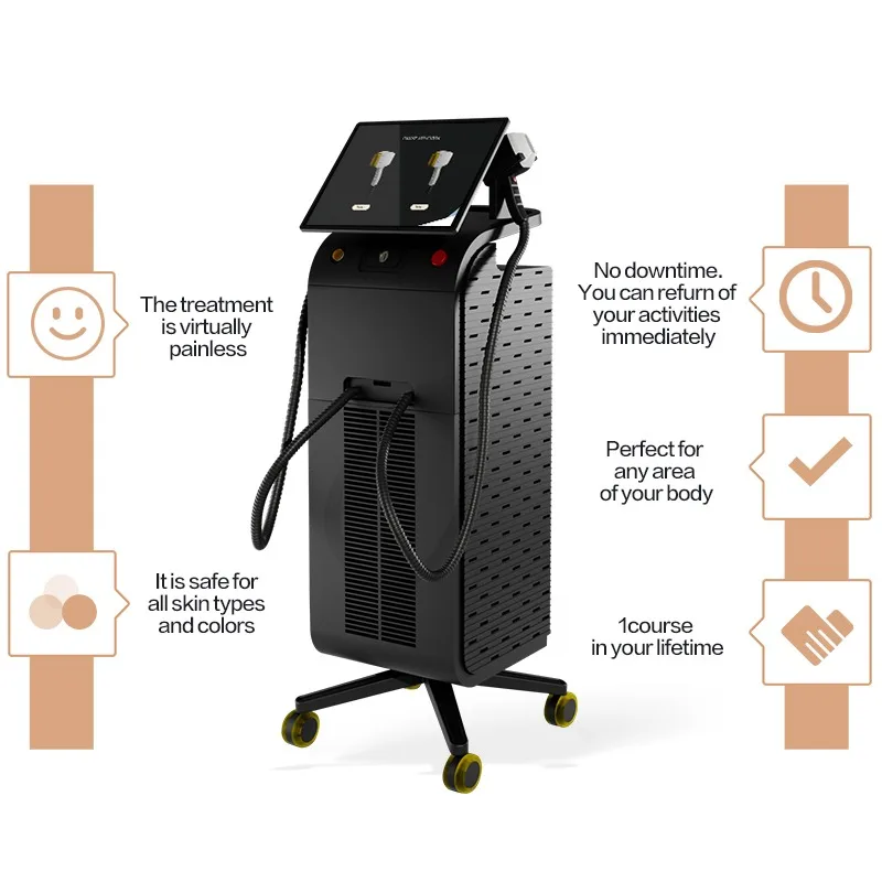 Высокомощный титановый лазер 1200W 1600W 4D для удаления волос с диодным лазером всех цветов кожи, аппарат Ice Platinum Titanium (art.: 3920d9bc0beec) - 3920d9bc0beec