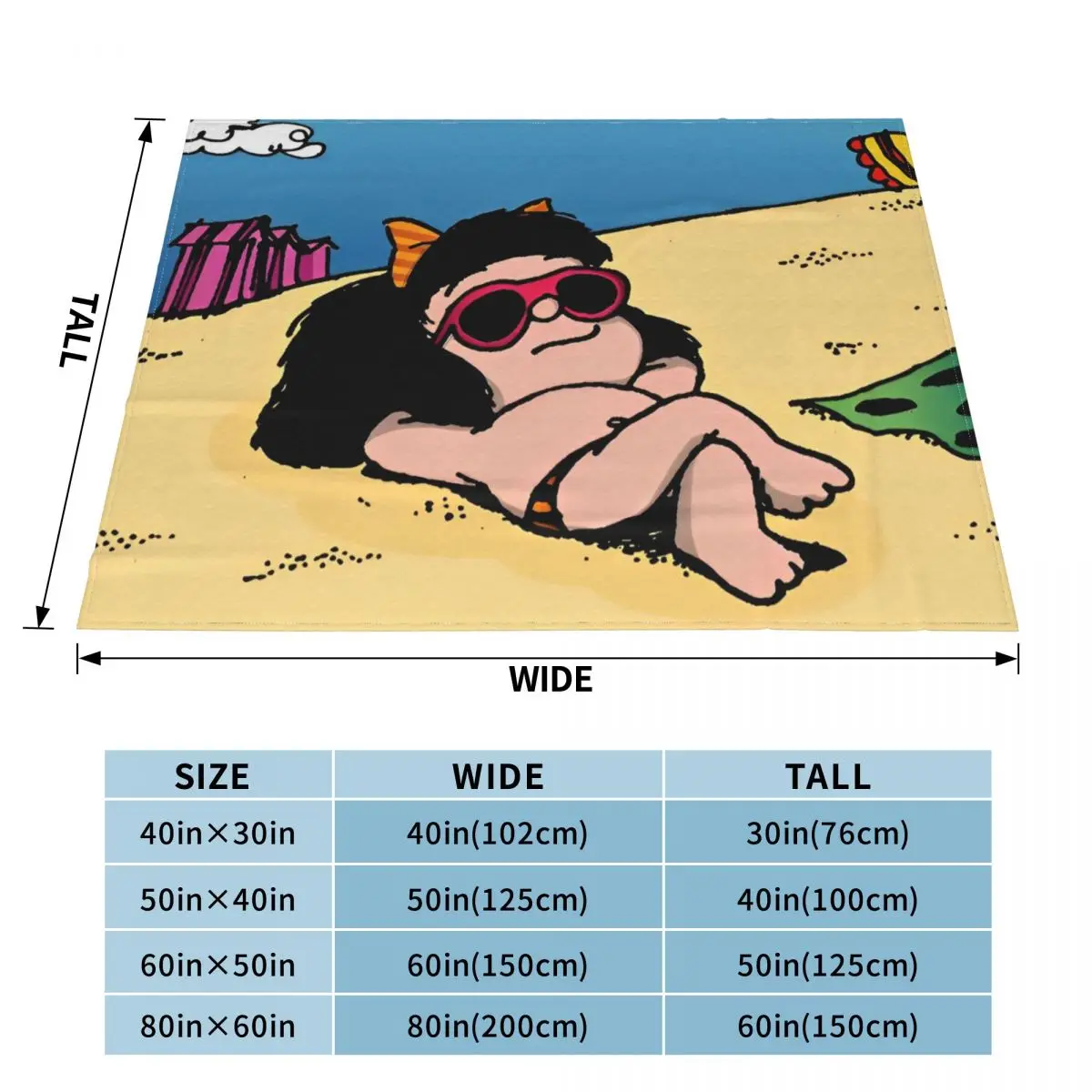 Mafalda пляжные одеяла флисовые Летние Осенние Зимние аниме портативные супер